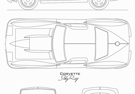 Chevrolet Corvette Stingray C2 - drawings (drawings) of the car